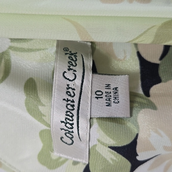 Vintage Coldwater Creek Green Floral Babydoll Dress Size 10 Fairy Y2K Whimsy - Picture 4 of 16